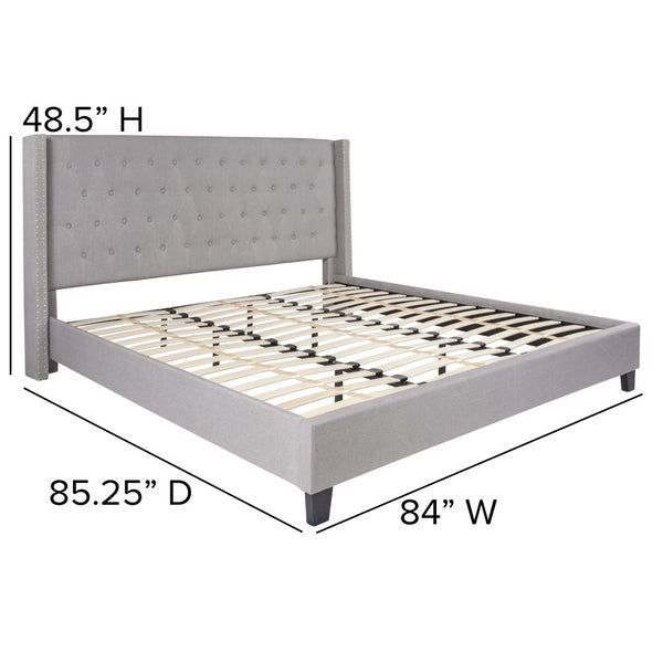 English Elm Riverdale Full Size Tufted Upholstered Platform Bed with 10" Pocket Spring Mattress for Cozy Comfort Light Gray In Stock. Usually ships in 24 - 48 business hours HG-BM10-44-GG