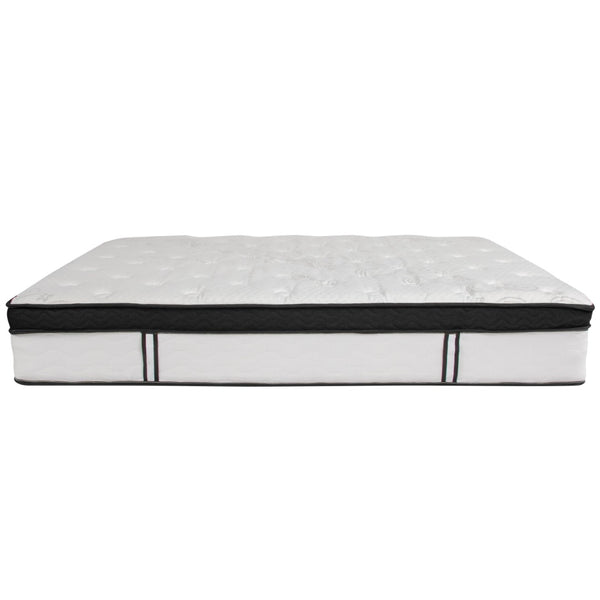 English Elm Tribeca Queen Size Tufted Upholstered Platform Bed Set with Hybrid Memory Foam Mattress for Comfort HG-BMF-23-GG
