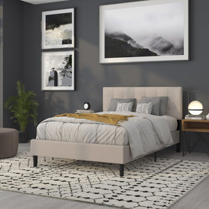 English Elm Bedford Tufted Upholstered Full Size Headboard for Elegant Bedroom Style and Comfortable Support Beige In Stock. Usually ships in 24 - 48 business hours HG-HB1704-F-B-GG