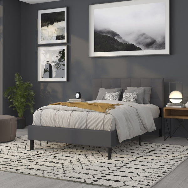 English Elm Bedford Tufted Upholstered Full Size Headboard for Elegant Bedroom Style and Comfortable Support Dark Gray In Stock. Usually ships in 24 - 48 business hours HG-HB1704-F-DG-GG