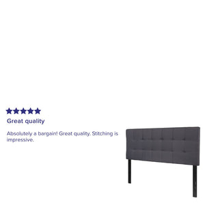 English Elm Bedford Tufted Upholstered Full Size Headboard for Elegant Bedroom Style and Comfortable Support Dark Gray In Stock. Usually ships in 24 - 48 business hours HG-HB1704-F-DG-GG