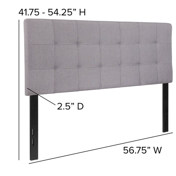 English Elm Bedford Tufted Upholstered Full Size Headboard for Elegant Bedroom Style and Comfortable Support Light Gray In Stock. Usually ships in 24 - 48 business hours HG-HB1704-F-LG-GG