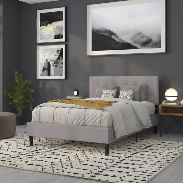 English Elm Bedford Tufted Upholstered Full Size Headboard for Elegant Bedroom Style and Comfortable Support Light Gray In Stock. Usually ships in 24 - 48 business hours HG-HB1704-F-LG-GG