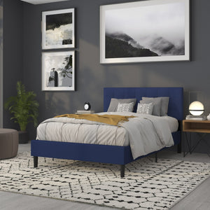 English Elm Bedford Tufted Upholstered Full Size Headboard for Elegant Bedroom Style and Comfortable Support Navy In Stock. Usually ships in 24 - 48 business hours HG-HB1704-F-N-GG
