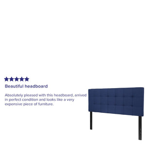 English Elm Bedford Tufted Upholstered Full Size Headboard for Elegant Bedroom Style and Comfortable Support Navy In Stock. Usually ships in 24 - 48 business hours HG-HB1704-F-N-GG
