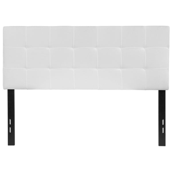 English Elm Bedford Tufted Upholstered Full Size Headboard for Elegant Bedroom Style and Comfortable Support White In Stock. Usually ships in 24 - 48 business hours HG-HB1704-F-W-GG