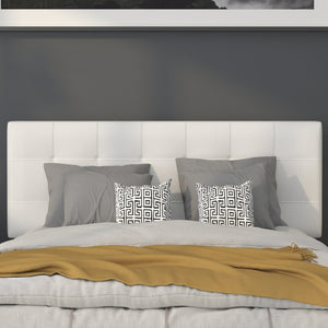 English Elm Bedford Tufted Upholstered Full Size Headboard for Elegant Bedroom Style and Comfortable Support White In Stock. Usually ships in 24 - 48 business hours HG-HB1704-F-W-GG