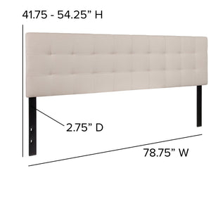 English Elm Bedford Tufted Upholstered Full Size Headboard for Elegant Bedroom Style and Comfortable Support Beige In Stock. Usually ships in 24 - 48 business hours HG-HB1704-K-B-GG