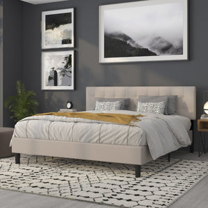 English Elm Bedford Tufted Upholstered Full Size Headboard for Elegant Bedroom Style and Comfortable Support Beige In Stock. Usually ships in 24 - 48 business hours HG-HB1704-K-B-GG