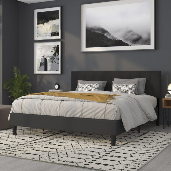 English Elm Bedford Tufted Upholstered Full Size Headboard for Elegant Bedroom Style and Comfortable Support Black In Stock. Usually ships in 24 - 48 business hours HG-HB1704-K-BK-GG