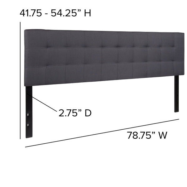 English Elm Bedford Tufted Upholstered Full Size Headboard for Elegant Bedroom Style and Comfortable Support Dark Gray In Stock. Usually ships in 24 - 48 business hours HG-HB1704-K-DG-GG