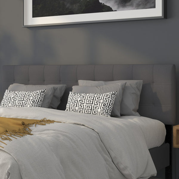 English Elm Bedford Tufted Upholstered Full Size Headboard for Elegant Bedroom Style and Comfortable Support Dark Gray In Stock. Usually ships in 24 - 48 business hours HG-HB1704-K-DG-GG
