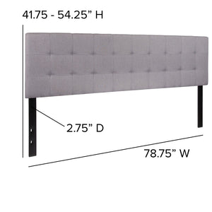 English Elm Bedford Tufted Upholstered Full Size Headboard for Elegant Bedroom Style and Comfortable Support Light Gray In Stock. Usually ships in 24 - 48 business hours HG-HB1704-K-LG-GG