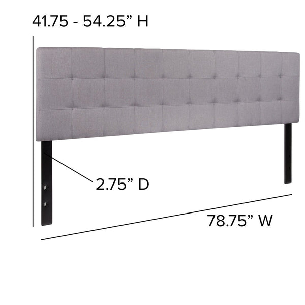 English Elm Bedford Tufted Upholstered Full Size Headboard for Elegant Bedroom Style and Comfortable Support Light Gray In Stock. Usually ships in 24 - 48 business hours HG-HB1704-K-LG-GG