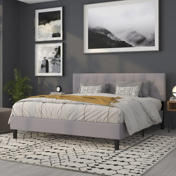 English Elm Bedford Tufted Upholstered Full Size Headboard for Elegant Bedroom Style and Comfortable Support Light Gray In Stock. Usually ships in 24 - 48 business hours HG-HB1704-K-LG-GG
