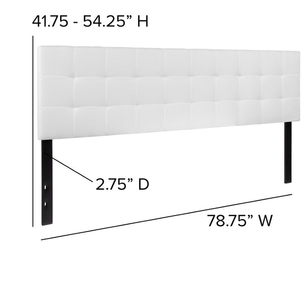 English Elm Bedford Tufted Upholstered Full Size Headboard for Elegant Bedroom Style and Comfortable Support White In Stock. Usually ships in 24 - 48 business hours HG-HB1704-K-W-GG