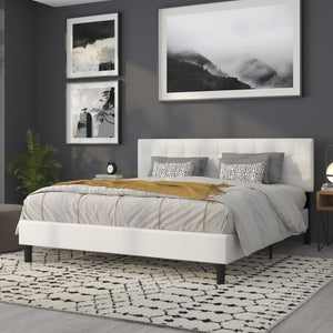 English Elm Bedford Tufted Upholstered Full Size Headboard for Elegant Bedroom Style and Comfortable Support White In Stock. Usually ships in 24 - 48 business hours HG-HB1704-K-W-GG