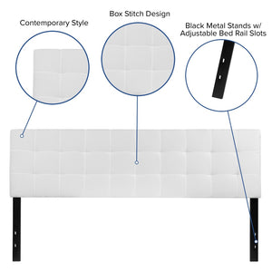 English Elm Bedford Tufted Upholstered Full Size Headboard for Elegant Bedroom Style and Comfortable Support White In Stock. Usually ships in 24 - 48 business hours HG-HB1704-K-W-GG