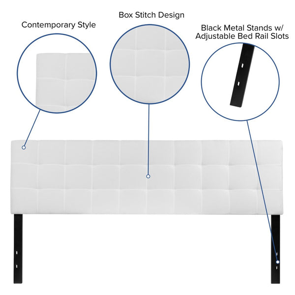 English Elm Bedford Tufted Upholstered Full Size Headboard for Elegant Bedroom Style and Comfortable Support White In Stock. Usually ships in 24 - 48 business hours HG-HB1704-K-W-GG