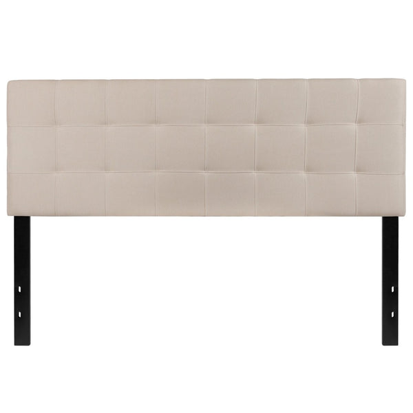 English Elm Bedford Tufted Upholstered Full Size Headboard for Elegant Bedroom Style and Comfortable Support Beige In Stock. Usually ships in 24 - 48 business hours HG-HB1704-Q-B-GG