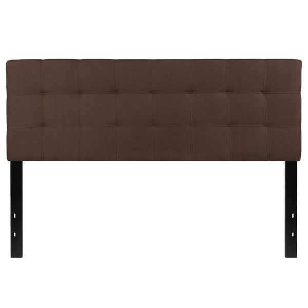 English Elm Bedford Tufted Upholstered Full Size Headboard for Elegant Bedroom Style and Comfortable Support Dark Brown In Stock. Usually ships in 24 - 48 business hours HG-HB1704-Q-DBR-GG