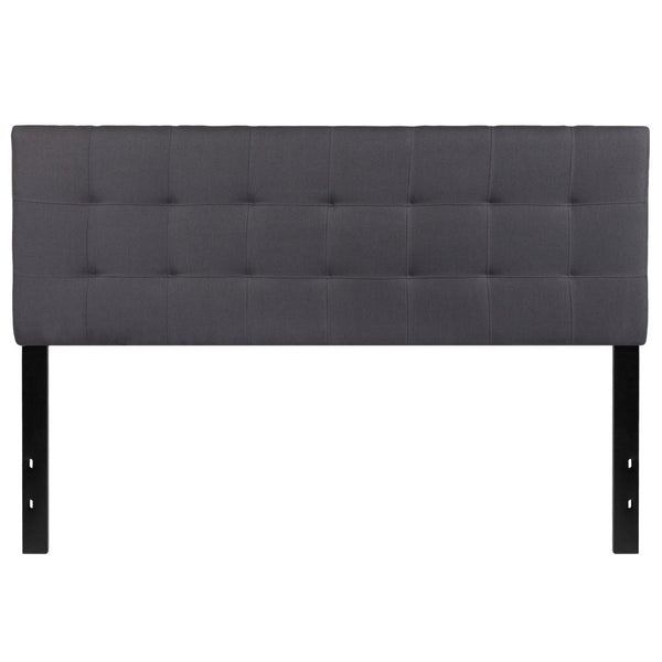English Elm Bedford Tufted Upholstered Full Size Headboard for Elegant Bedroom Style and Comfortable Support Dark Gray In Stock. Usually ships in 24 - 48 business hours HG-HB1704-Q-DG-GG
