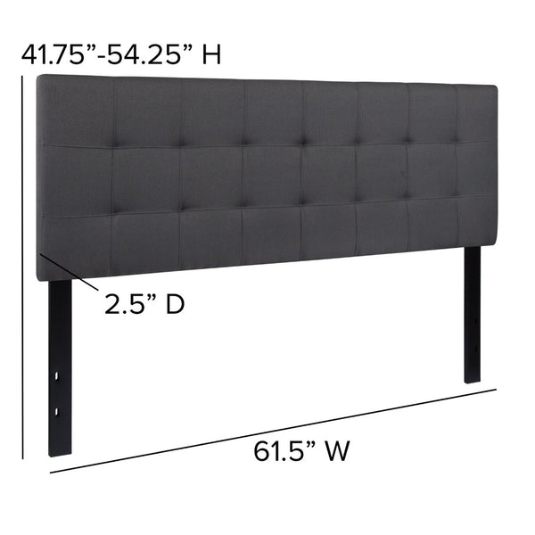 English Elm Bedford Tufted Upholstered Full Size Headboard for Elegant Bedroom Style and Comfortable Support Dark Gray In Stock. Usually ships in 24 - 48 business hours HG-HB1704-Q-DG-GG