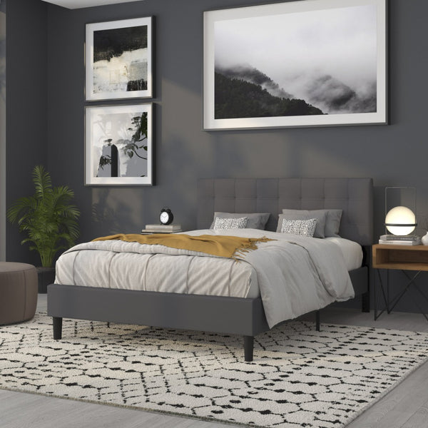 English Elm Bedford Tufted Upholstered Full Size Headboard for Elegant Bedroom Style and Comfortable Support Dark Gray In Stock. Usually ships in 24 - 48 business hours HG-HB1704-Q-DG-GG
