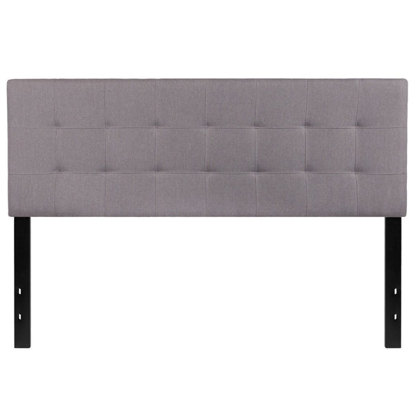 English Elm Bedford Tufted Upholstered Full Size Headboard for Elegant Bedroom Style and Comfortable Support Light Gray In Stock. Usually ships in 24 - 48 business hours HG-HB1704-Q-LG-GG