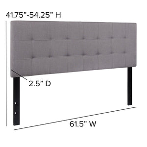English Elm Bedford Tufted Upholstered Full Size Headboard for Elegant Bedroom Style and Comfortable Support Light Gray In Stock. Usually ships in 24 - 48 business hours HG-HB1704-Q-LG-GG