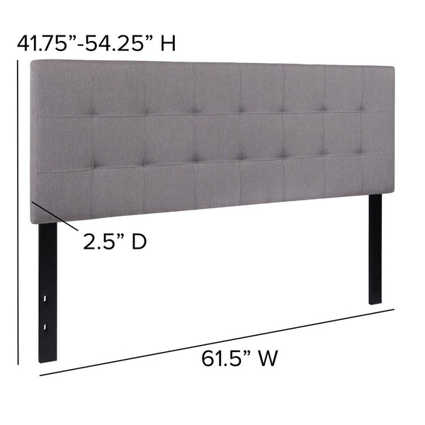 English Elm Bedford Tufted Upholstered Full Size Headboard for Elegant Bedroom Style and Comfortable Support Light Gray In Stock. Usually ships in 24 - 48 business hours HG-HB1704-Q-LG-GG