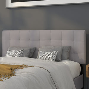 English Elm Bedford Tufted Upholstered Full Size Headboard for Elegant Bedroom Style and Comfortable Support Light Gray In Stock. Usually ships in 24 - 48 business hours HG-HB1704-Q-LG-GG