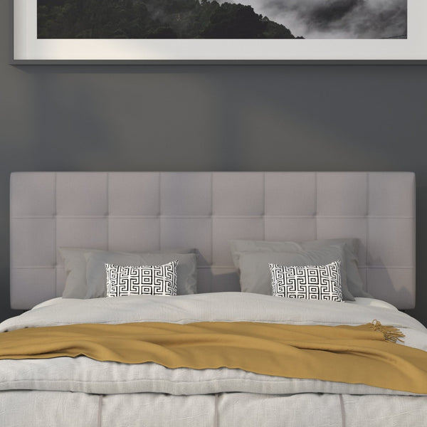 English Elm Bedford Tufted Upholstered Full Size Headboard for Elegant Bedroom Style and Comfortable Support Light Gray In Stock. Usually ships in 24 - 48 business hours HG-HB1704-Q-LG-GG