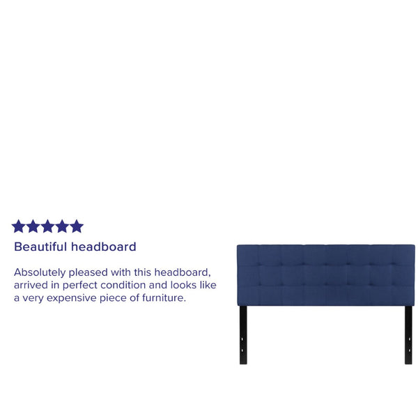 English Elm Bedford Tufted Upholstered Full Size Headboard for Elegant Bedroom Style and Comfortable Support Navy In Stock. Usually ships in 24 - 48 business hours HG-HB1704-Q-N-GG