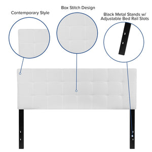 English Elm Bedford Tufted Upholstered Full Size Headboard for Elegant Bedroom Style and Comfortable Support White In Stock. Usually ships in 24 - 48 business hours HG-HB1704-Q-W-GG