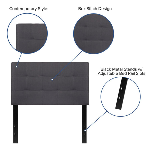 English Elm Bedford Tufted Upholstered Full Size Headboard for Elegant Bedroom Style and Comfortable Support Dark Gray In Stock. Usually ships in 24 - 48 business hours HG-HB1704-T-DG-GG