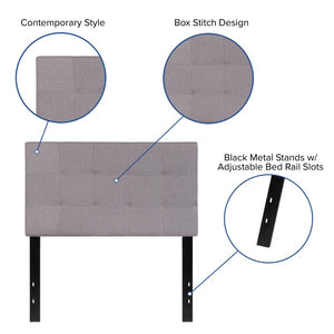 English Elm Bedford Tufted Upholstered Full Size Headboard for Elegant Bedroom Style and Comfortable Support Light Gray In Stock. Usually ships in 24 - 48 business hours HG-HB1704-T-LG-GG