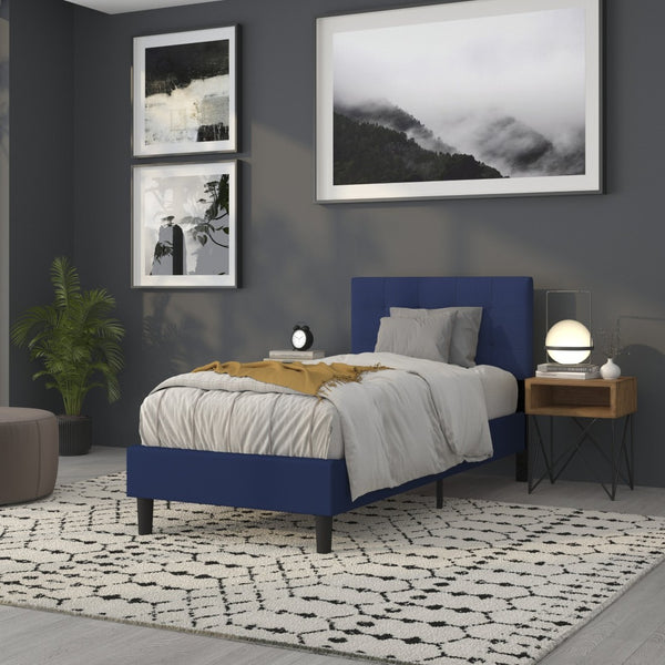 English Elm Bedford Tufted Upholstered Full Size Headboard for Elegant Bedroom Style and Comfortable Support Navy In Stock. Usually ships in 24 - 48 business hours HG-HB1704-T-N-GG