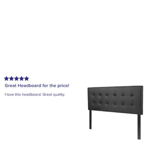 English Elm Lennox Tufted Upholstered Full Size Headboard for Stylish Bedroom Upgrade with Easy Assembly Black In Stock. Usually ships in 24 - 48 business hours HG-HB1705-F-BK-GG
