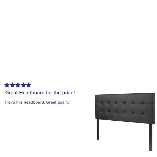English Elm Lennox Tufted Upholstered Full Size Headboard for Stylish Bedroom Upgrade with Easy Assembly Black In Stock. Usually ships in 24 - 48 business hours HG-HB1705-F-BK-GG