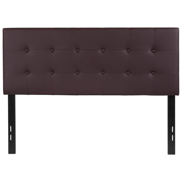 English Elm Lennox Tufted Upholstered Full Size Headboard for Stylish Bedroom Upgrade with Easy Assembly Brown HG-HB1705-F-BR-GG