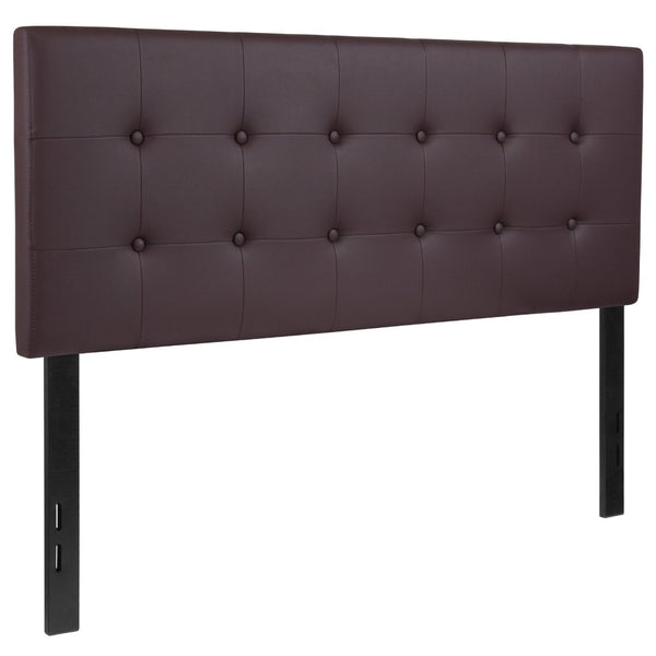 English Elm Lennox Tufted Upholstered Full Size Headboard for Stylish Bedroom Upgrade with Easy Assembly Brown HG-HB1705-F-BR-GG
