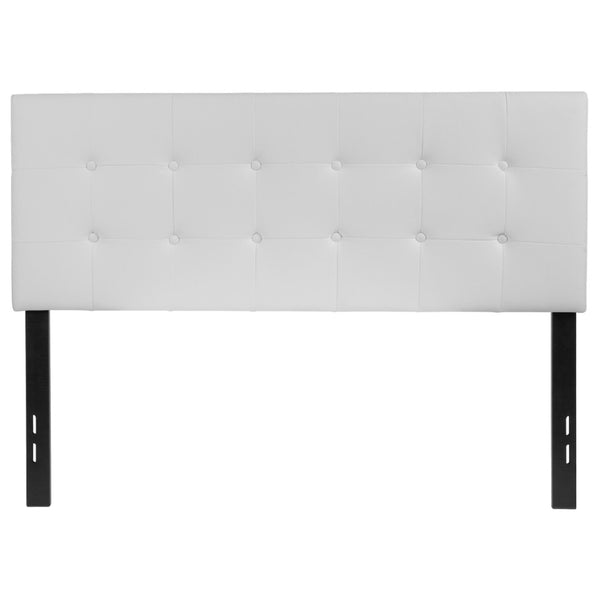 English Elm Lennox Tufted Upholstered Full Size Headboard for Stylish Bedroom Upgrade with Easy Assembly White In Stock. Usually ships in 24 - 48 business hours HG-HB1705-F-W-GG