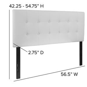 English Elm Lennox Tufted Upholstered Full Size Headboard for Stylish Bedroom Upgrade with Easy Assembly White In Stock. Usually ships in 24 - 48 business hours HG-HB1705-F-W-GG