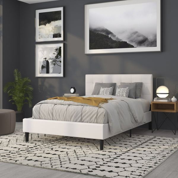 English Elm Lennox Tufted Upholstered Full Size Headboard for Stylish Bedroom Upgrade with Easy Assembly White In Stock. Usually ships in 24 - 48 business hours HG-HB1705-F-W-GG