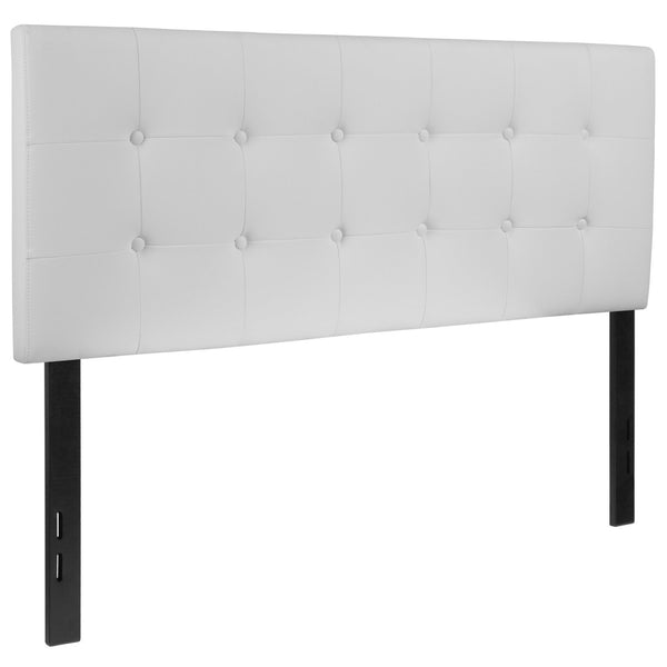 English Elm Lennox Tufted Upholstered Full Size Headboard for Stylish Bedroom Upgrade with Easy Assembly White In Stock. Usually ships in 24 - 48 business hours HG-HB1705-F-W-GG
