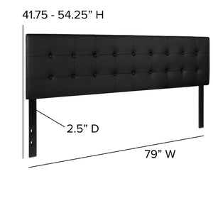 English Elm Lennox Tufted Upholstered Full Size Headboard for Stylish Bedroom Upgrade with Easy Assembly Black In Stock. Usually ships in 24 - 48 business hours HG-HB1705-K-BK-GG