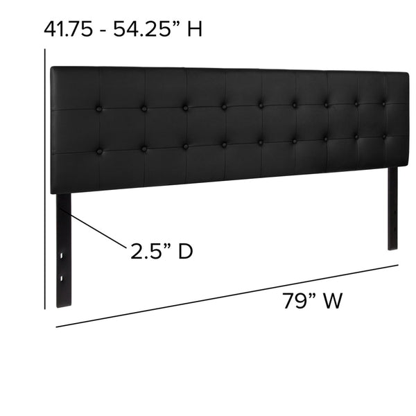 English Elm Lennox Tufted Upholstered Full Size Headboard for Stylish Bedroom Upgrade with Easy Assembly Black In Stock. Usually ships in 24 - 48 business hours HG-HB1705-K-BK-GG