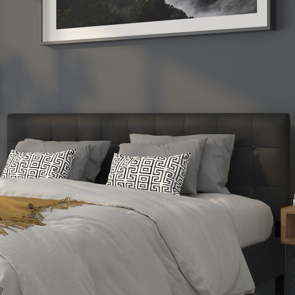 English Elm Lennox Tufted Upholstered Full Size Headboard for Stylish Bedroom Upgrade with Easy Assembly Black In Stock. Usually ships in 24 - 48 business hours HG-HB1705-K-BK-GG