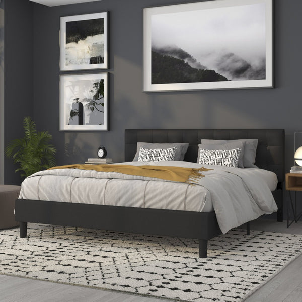 English Elm Lennox Tufted Upholstered Full Size Headboard for Stylish Bedroom Upgrade with Easy Assembly Black In Stock. Usually ships in 24 - 48 business hours HG-HB1705-K-BK-GG
